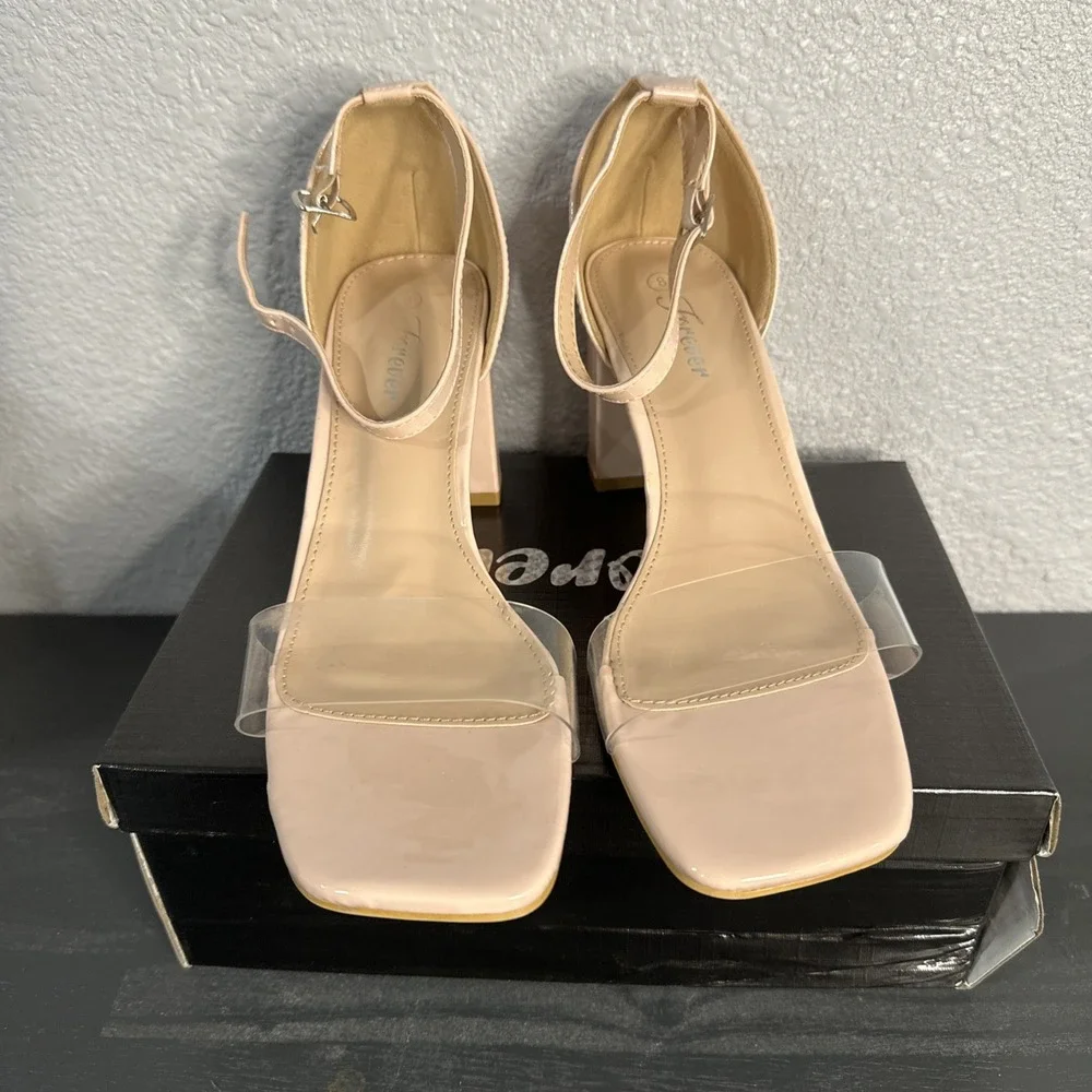 Women's Forever Sole Sandals Nude Cream‎ Platform Size 8 - NIB
